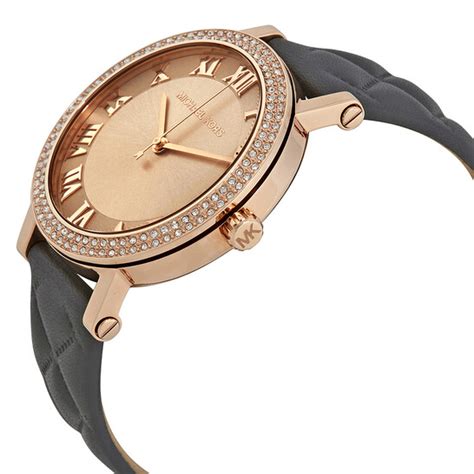 Michael Kors Norie Rose Dial Grey Leather Ladies 